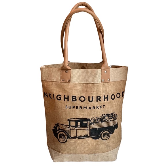 Handbags - Natural Jute Farmhouse Shopping Tote Bag